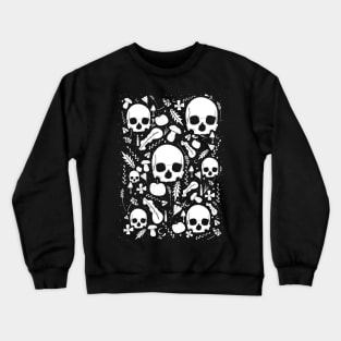 Black and white autumn skulls Crewneck Sweatshirt